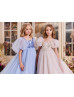 Square Neck Sequined Beaded Lace Tulle Stunning Flower Girl Dress